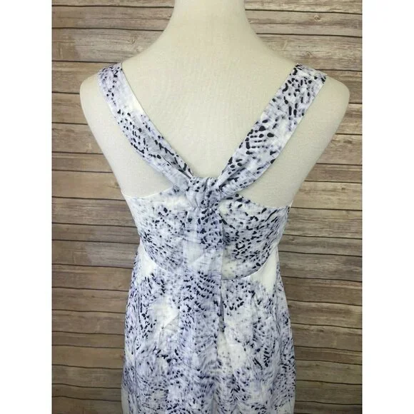 Jessica Simpson Size 4 Dress Blue White Pleated Lined Size Zip Faux Wrap Style - Picture 7 of 11